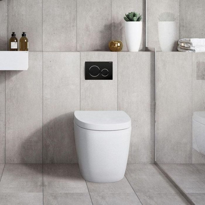 Fienza Koko Concealed Wall Faced Toilet Suite - Gloss White _ Geberit _ Under Counter Cistern